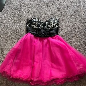 Pink and Black Formal Dress